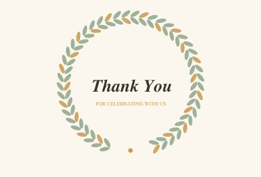 Botanical Wreath Wedding Thank-You Cards (Printable)