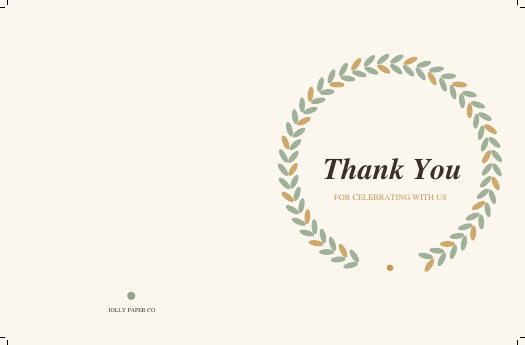 Botanical Wreath Wedding Thank-You Cards (Printable)